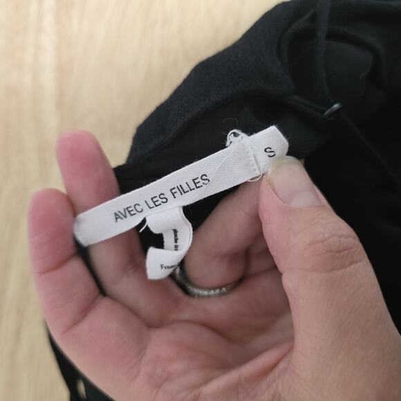 Avec Les Filles Dress Womens Small Black Sleeveless‎ Midi Button Side Slip Tank - Picture 3 of 9